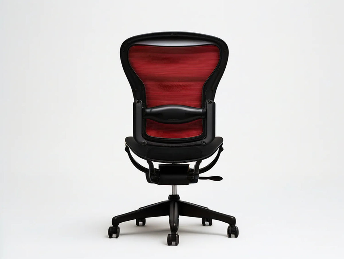 Red and Black Ergonomic Mesh Office Chair with Lumbar Support, 25.6 x 25.6 x 43.3-47.2 in