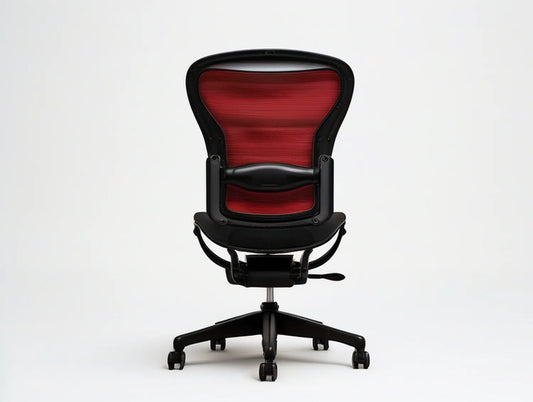 Red and Black Ergonomic Mesh Office Chair with Lumbar Support, 25.6 x 25.6 x 43.3-47.2 in