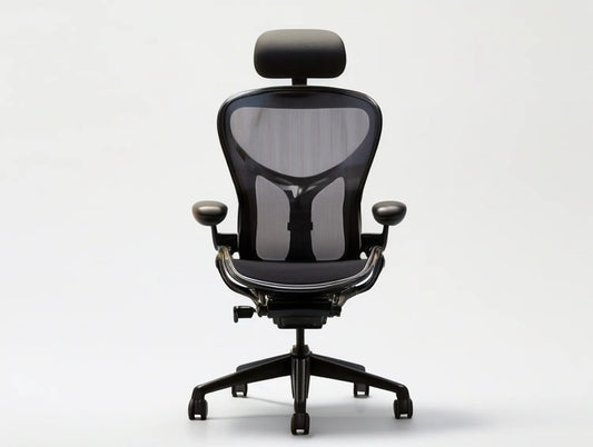 Ergonomic Mesh Office Chair with Headrest, Black/Gray, 26.8 x 26.8 x 45.3-49.2 in